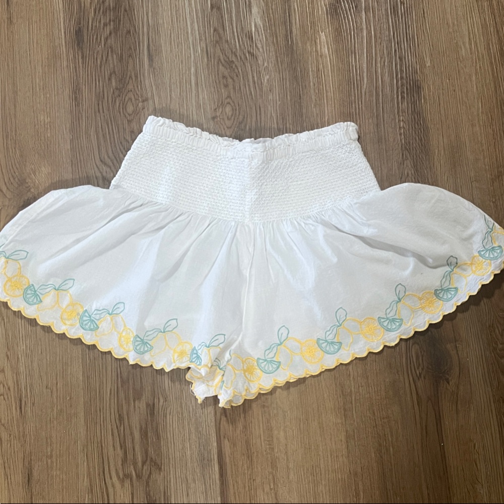Women’s Joie Smocked waist Lemon-Trim Skort short small